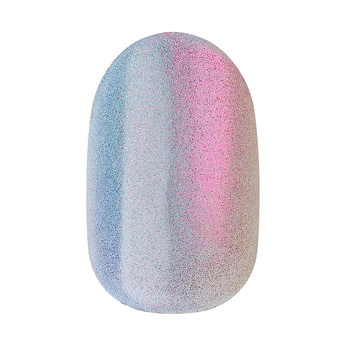 KISS imPRESS No Glue Mani Press On Nails, Color FX, 'Fly Up', Silver, Short Size, Oval Shape, Includes 30 Nails, Prep Pad, Instructions Sheet, 1 Manicure Stick, 1 Mini File