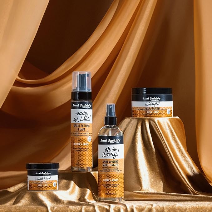 Aunt Jackie's Curls & Coils Biotin + Honey Hold Tight Braid & Twist Gel with Extra Firm Hold, 7.5 oz (Pack of 2)