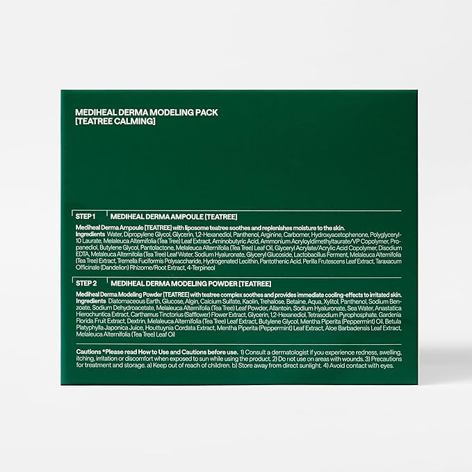 Mediheal Derma Modeling Pack (Teatree) - Rapid Cooling For Soothing Skin - Easy DIY Home Spa Kits, Hydrating Icy Jelly Mask For Skin Refreshment