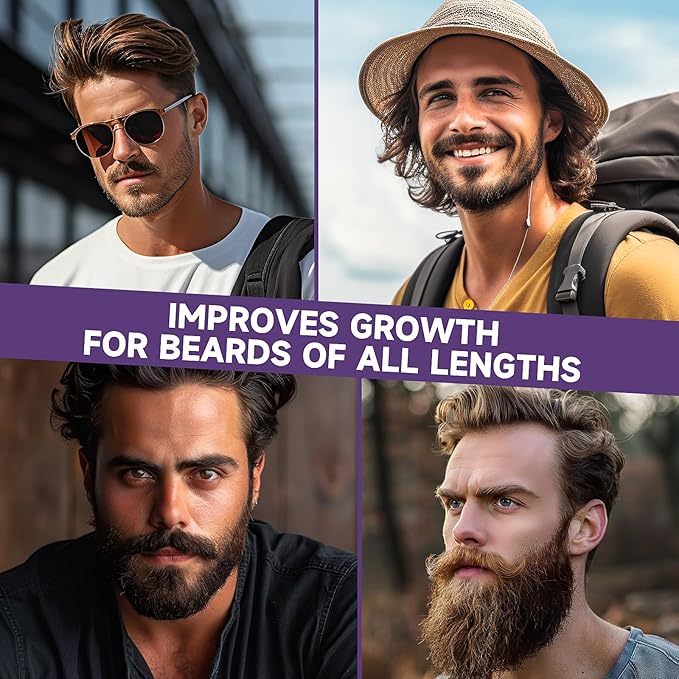 Beard Growth Oil - 5% Concentration Biotin Beard for Men (2 oz) - Natural Mens with Argan Oil, Jojoba Oil and Vitamin, Growth Softener, Moisturizer (Passionate Sunset)
