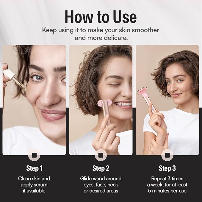 Red Light Therapy Wand for Face – 4-in-1 Device with Travel Case - Adjustable Head - Red & Blue LED - Soothing Massage - Portable Skin Care Tool for Anti-Aging, Glow & Firmness