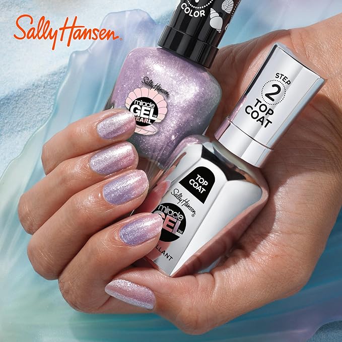 Sally Hansen Miracle Gel™, Pearls Pearl-ple, Long Lasting, Gel-Like Formula, No UV Lamp Needed, Purple Nail Polish