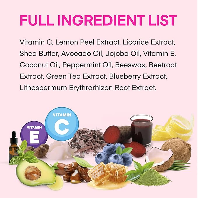 Lip Lightening for Dark Lips: for Smokers, Dry or Uneven-Toned Lips – Restores Natural Look & Moisture with VC, Lemon Peel & Licorice – Refreshing Mint Scent – 15 mL