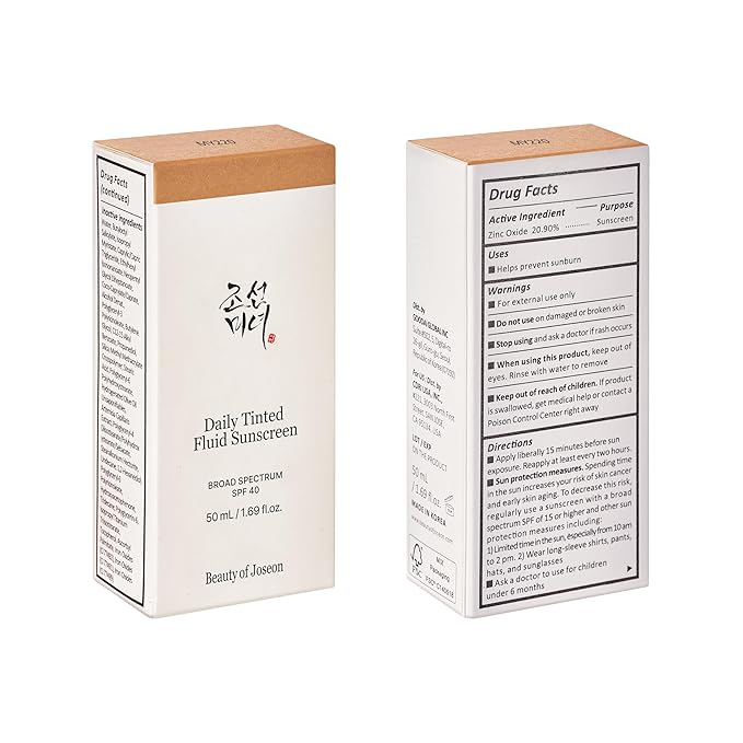Beauty of Joseon Daily Tinted Fluid Sunscreen 12 Shades for Face Moisturizing Broad Spectrum SPF 40 Korean Skincare 50ml, 1.69 fl.oz #MY220
