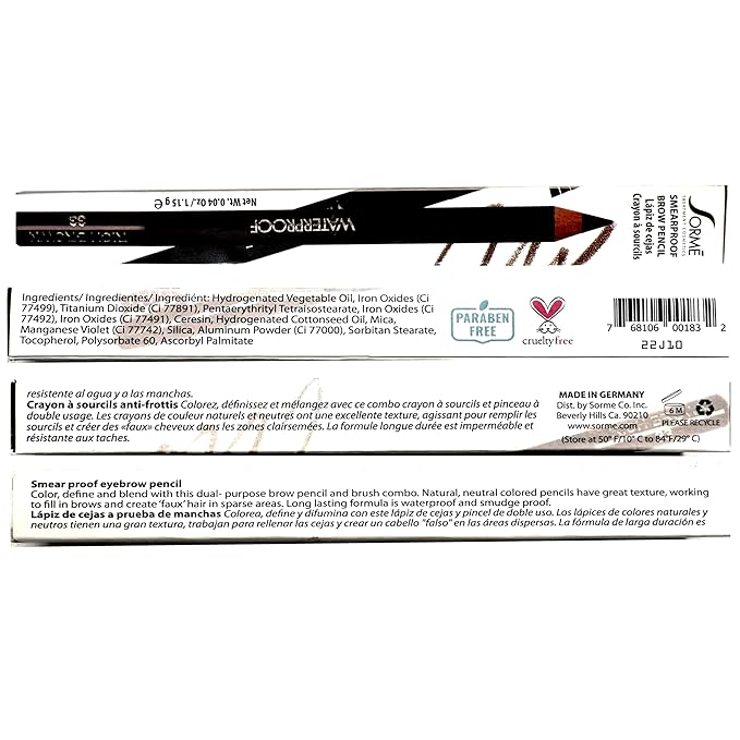 Sorme Waterproof Lip Liner - Non-splintering Smearproof Lip Liner - Revitalizing with Lecithin, Vitamins C and E