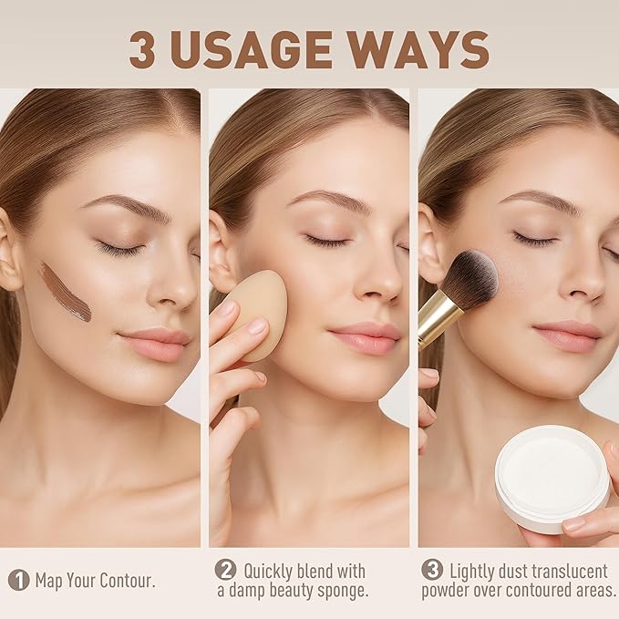 FV Liquid Contour Stick for Fair/Light Skin, Blendable & Highly Pigmented, with Hydrating Formula, Cream Bronzer Makeup for Natural Face Shaping, Vegan, Cruelty-free, 02 Cool Taupe