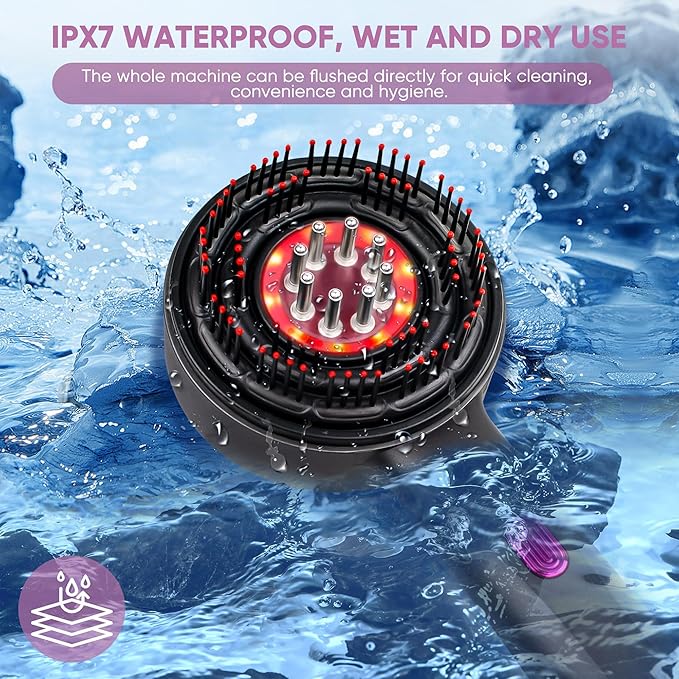 Upgrade 3 in 1 Hair Oil Applicator,Electric Hair Brushes for Hair Growth,Oil Applicator Scalp Massager,IPX7 Waterproof Electric Scalp Massager