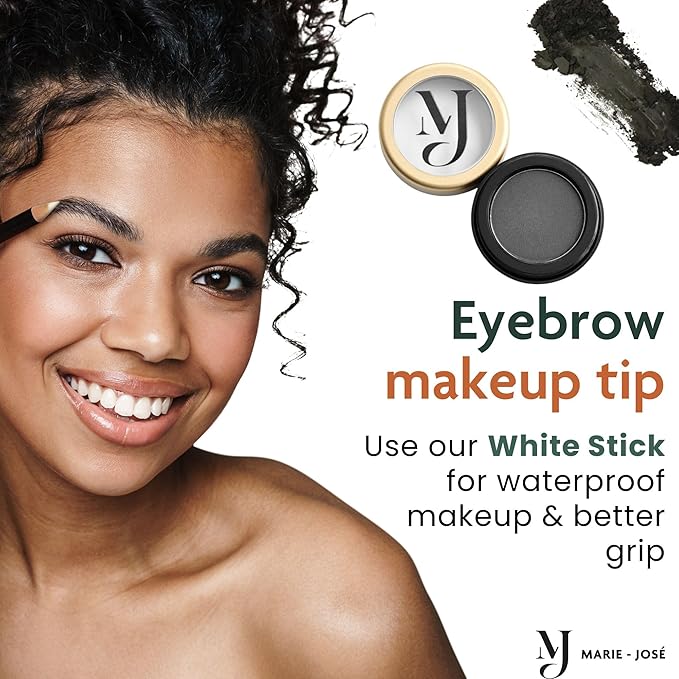 Soft Black Eyebrow Powder – Long-Lasting, Waterproof, Smudge-Proof Brow Powder for Natural, Defined Brows – Vegan & Cruelty-Free Eyebrow Makeup by Marie-José