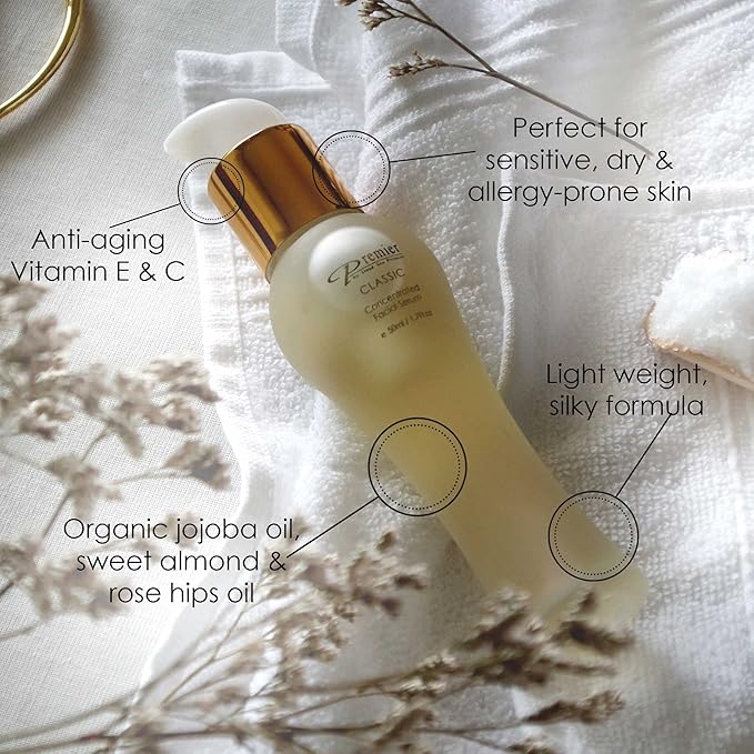 Premier Dead Sea Vitamin E & C facial serum, classic collection, Concentrated vitamin C serum for face, vitamin E oil, retinol, anti-aging serum, advanced skincare 1.7 Fl.oz