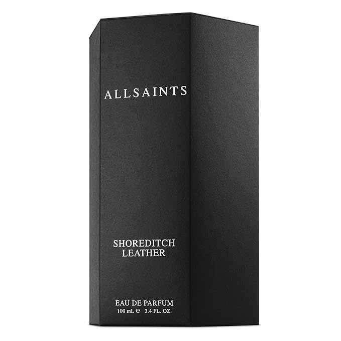 AllSaints Shoreditch Leather Eau De Parfum - Chypre Leather Wood Fragrance - Unisex Perfume with Vetiver & Amber Fragrance - Essential Oil Scent for Sensual Evening Wear - 100mL/3.4 fl oz