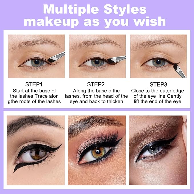 LAVONE Eyeliner Set - Waterproof Makeup Kit with Liquid eyeliner Pencil, Gel Eyeliner & Angled Eye liner Brush, Waterproof, Smudge Resistant, Long Lasting Formula - Blonde