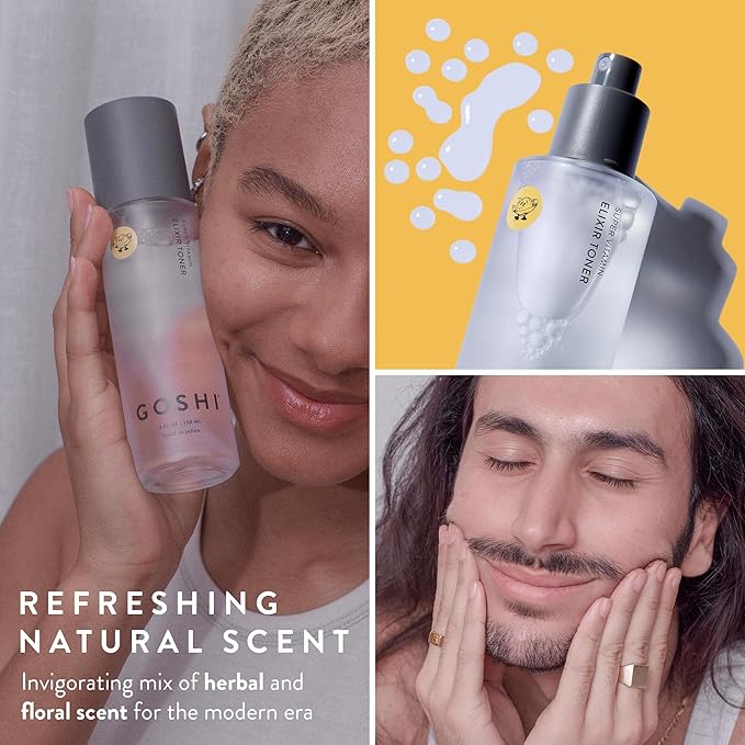 GOSHI Super Vitamin Elixir Toner for All Skin Types 5 fl. oz - Nourishing Face Toner Spray Infused with Vitamin E, Cold-Pressed Sesame Oil, Wild Thyme and More Plant Extracts - Made in Japan