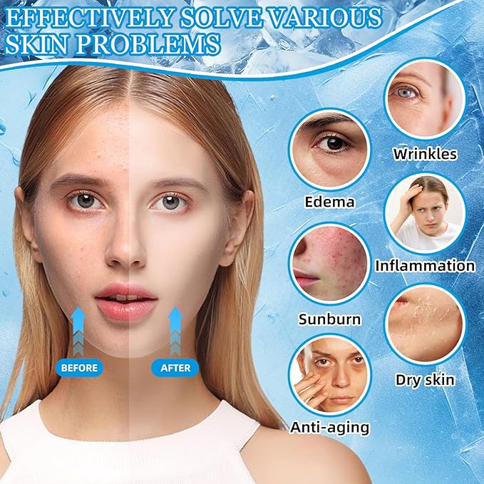 Ice Face Roller Massager for Face, Reusable Silicone Ice Cube Mold, Facial Beauty Ice Roller, Reduce Puffiness and Dark Circles, Minimize Pores & Improve Skin Texture (Black)