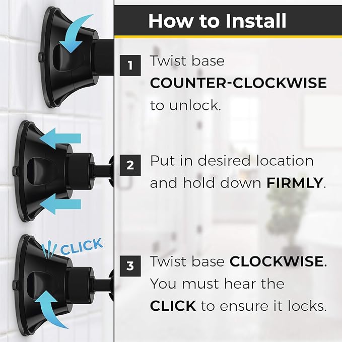 HONEYBULL Fogless Shower Mirror with Suction Mount & Swivel – Anti-Fog Acrylic Bathroom Mirror for Shaving – Built-in Razor Holder, Easy Install, Home Shower Accessory (Black)