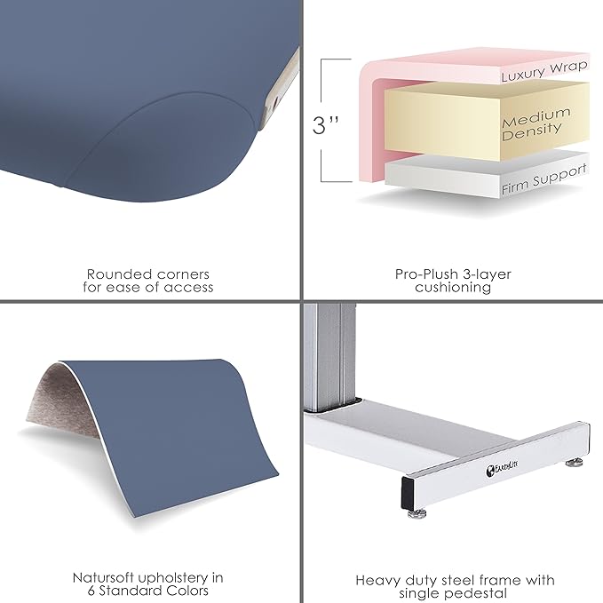 EARTHLITE Electric Massage Table EVEREST โ Ultra-Comfortable Electric Lift Table, Hands-Free Foot Control, UL listed, Different Sizes & Colors (28", 30" or 32" x 73")