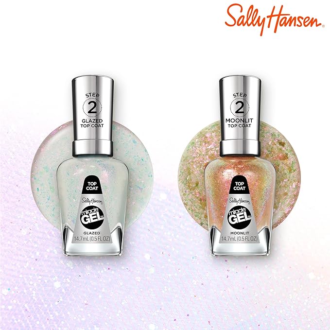 Sally Hansen Miracle Gel™, Moonlit Top Coat, Long Lasting, Gel-Like Formula, No UV Lamp Needed, Clear Nail Polish