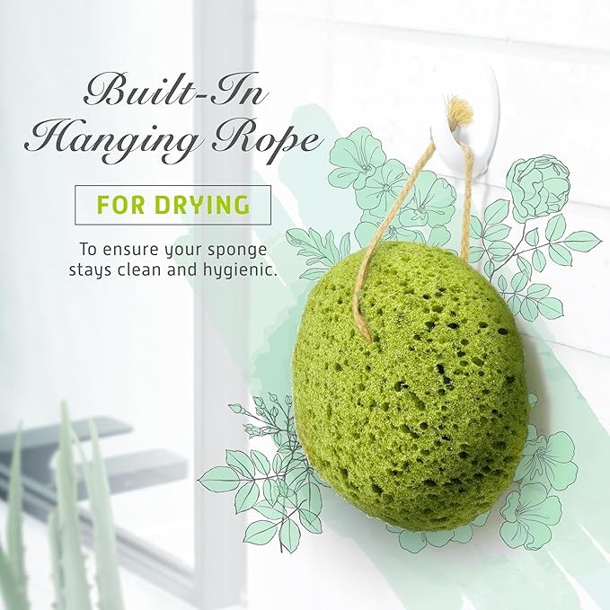 Spongentle Deep Cleansing Body Loofah Sponge, Natural Colors, for Bath and Shower, Multiple Textures for Gentle and Deep Exfoliation, Generous and Rich Lather, (Pack of 3)