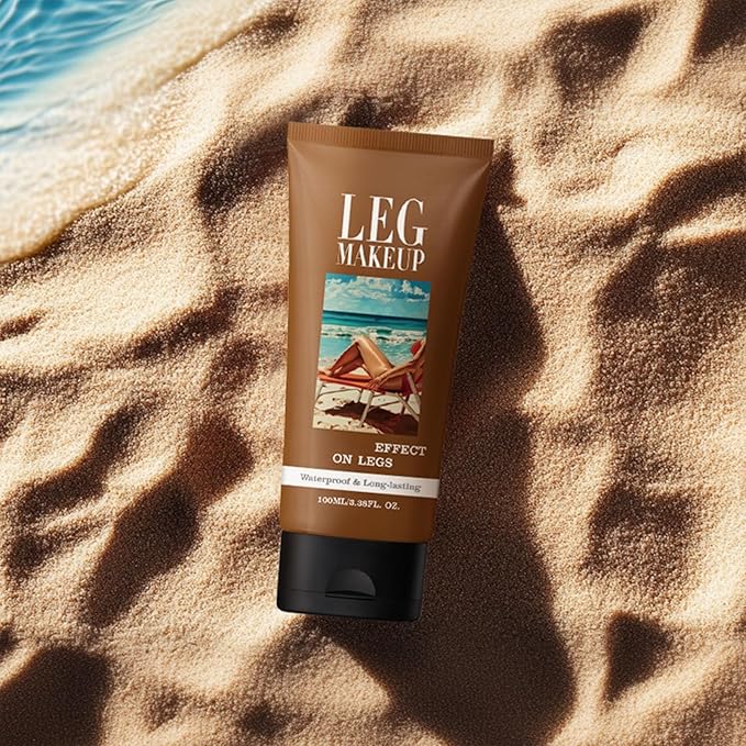 Legs Makeup Waterproof with Brush - No Transfer Body Concealer for Varicose Veins Appearance, Tattoo & Scar Cover Up for All Skin Tones, Waterproof (Bronze)