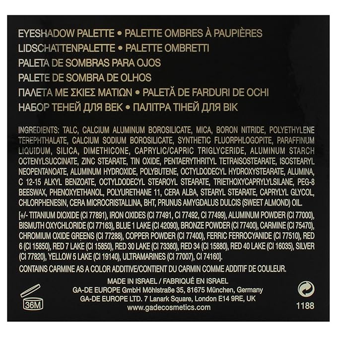 GA-DE Velveteen Eyeshadow Palette, 51 - Eyeshadow Collection with Light to Deep Shades - for Matte, Metallic, Silky and Shimmery Finishes - 0.286 oz