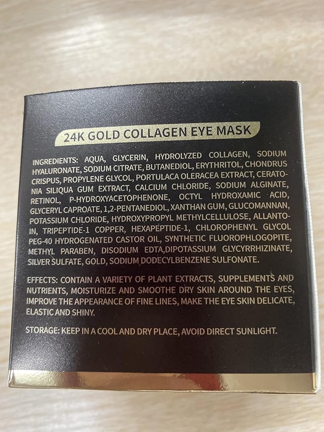 Under Eye Patches, 120 Pcs Golden Under Eye Mask, Eye Treatment Mask for Under Eye Bags, Dark Circles, Puffy Eyes, Fine Lines, Anti-Aging and Anti-Wrinkle, Collagen Eye Mask Skincare