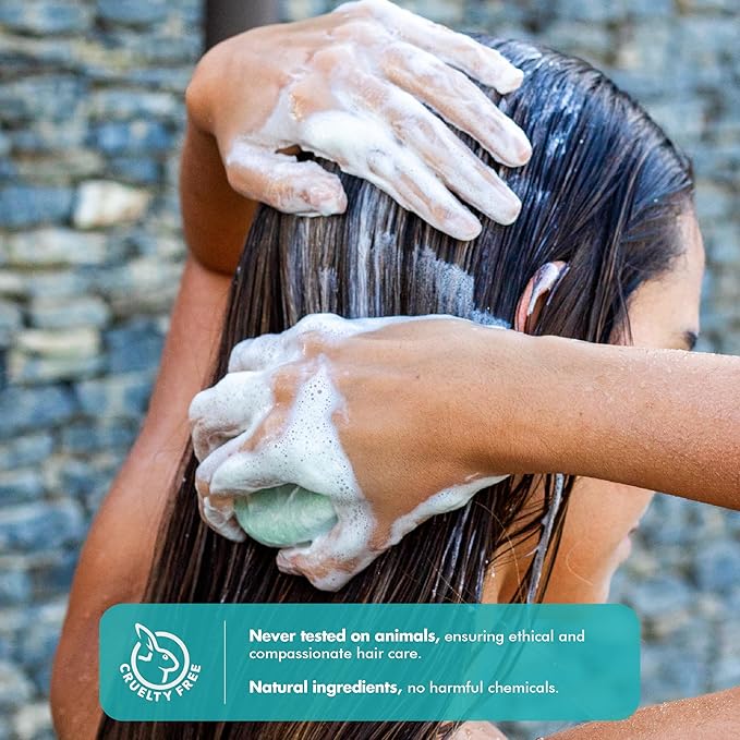 Castor Oil + Biotin Shampoo Bar for Hair Growth - Peppermint Essential Oils - Strengthening, Thickening & Fuller Hair - Shampoo for Women and Men - Free of Parabens & Sulfates - Made in USA - 4.5oz