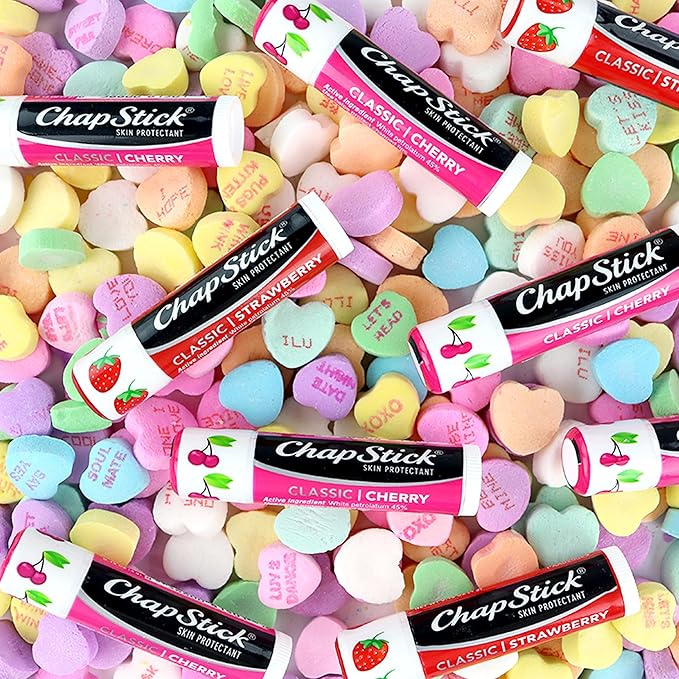 ChapStick Classic Strawberry Lip Balm, 6-Count – Tinted Lip Moisturizer, Juicy & Sweet, 0.15 Oz Ea