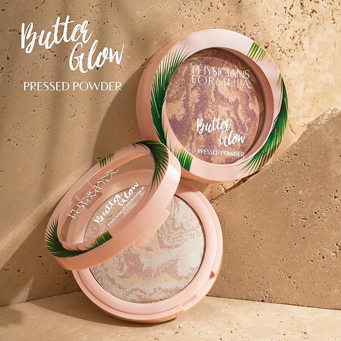 Physicians Formula Butter Glow Pressed Powder, Radiance-Boosting Face Powder with Murumuru Butter for Soft-Focus Finish – Translucent Glow