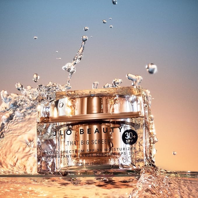 JLO Beauty That Big Screen Broad Spectrum SPF 30 Face Moisturizer, Hydrates, Protects, Luminizes, Lightweight Hyaluronic Acid Sunscreen for Face Lotion, Supports Smooth, Dewy & Glowing Skin, 1.7 Fl Oz