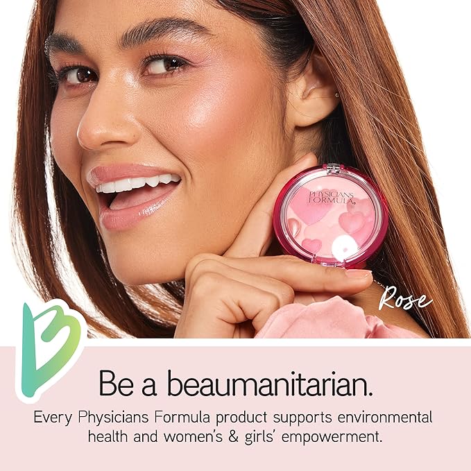 Physicians Formula Happy Heart Glow & Mood Boosting Blush, Natural, Dermatologist Tested - Rose