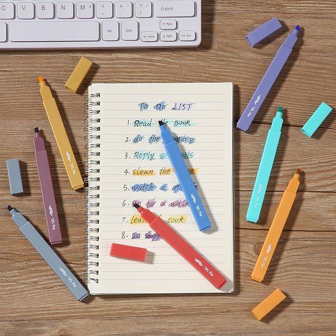 Mr. Pen- Aesthetic Highlighters, 8 pcs, Jewel Tones, Chisel Tip, Cute Highlighters Assorted Colors