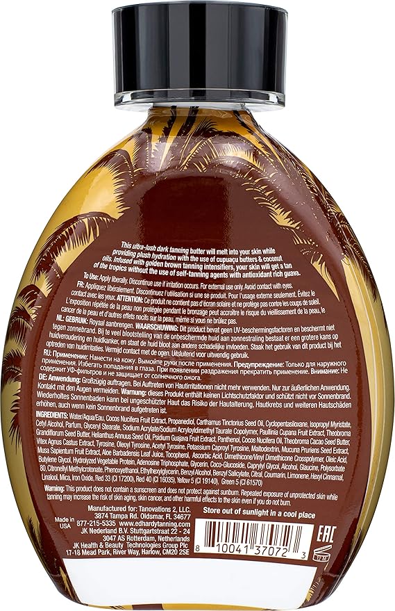 Ed Hardy Brazilian Browning Butter Dark Tanning Lotion - Skin Softening Golden Tanning Butter with Cupuacu Butters & Coconut Oils for Intense Skin Hydration 13.5 oz.