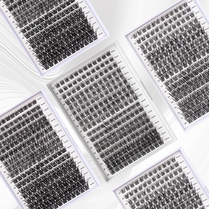 Lash Clusters 204 Pcs Individual Lashes Clusters Eyelash Extensions False Eyelashes DIY Lash Extension Kit Reusable False Eyelashes Natural Look Mix 10-16mm C D-Curl(DM20+DM23)