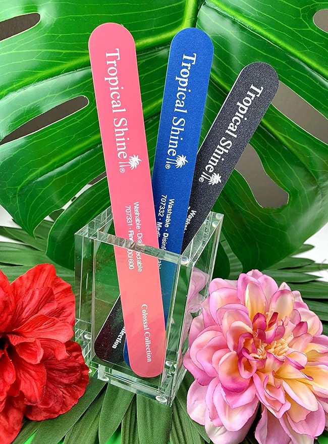 Tropical Shine 8.5 Inches Nail Files For Natural and Acrylic Nails. 3 pcs.