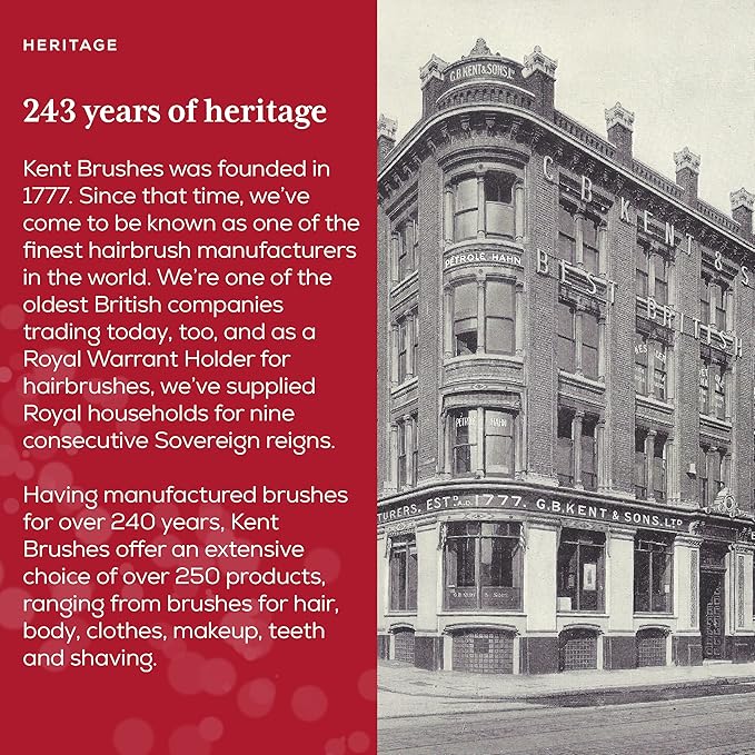 Kent 12T G Wide Tooth Detangling and Grooming Comb - Handmade Pocket Comb for Thick, Curly, Wavy Hair - Large Tooth Hair Detangler for Beard and Mustache - Saw-Cut and Hand Polished