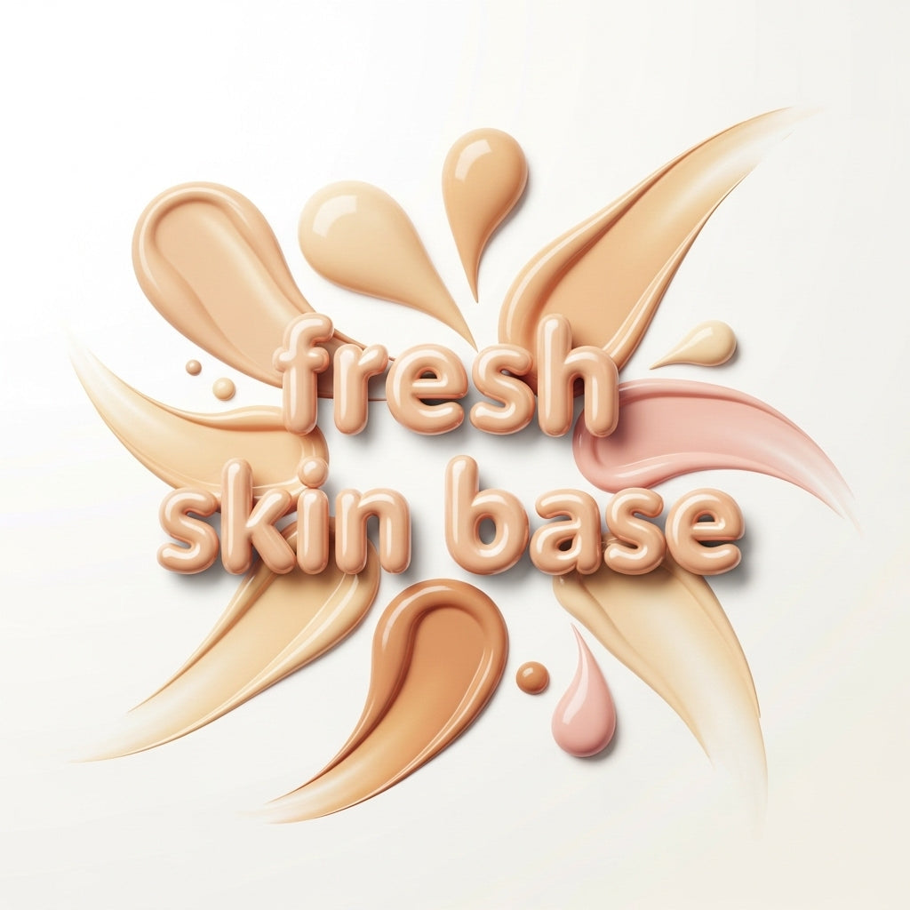 “Foundation category image showing creamy base texture with soft luminous swipe and skin-like glow on a white background.”