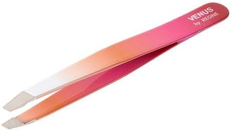 Regine Slant Handmade Tweezers for Women, Precise Tweezers for Men, Eyebrow Tweezers for Women, 25-Degree Angle for Shaping Eyebrows & Grooming Contours of Face (Peach Ombre)