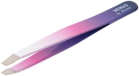 Regine Slant Handmade Tweezers for Women, Precise Tweezers for Men, Eyebrow Tweezers for Women, 25-Degree Angle for Shaping Eyebrows & Grooming Contours of Face (Purple Ombre)