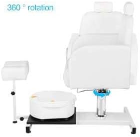 Pedicure Chair with Massage Foot Bath for Nail Tech and Foot Bath, Pedicure Chair 360 ° Rotation Height Adjustable Pedicure Unit Station (450whitekou)