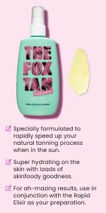 The Fox Tan Rapid Tanning Mist, Natural Tanning Accelerator For Darker & Faster Tans, Creates Flawless Tan Skin, Vegan & Cruelty Free, 120mL (2-pack)