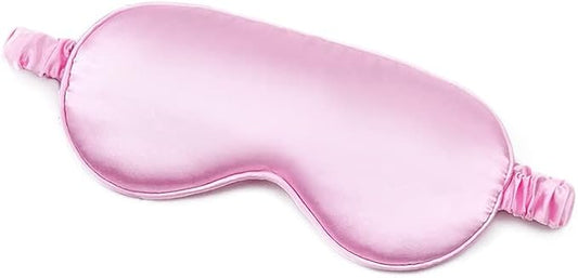 100% Natural Mulberry Soft Silk Sleep Mask, Light Blocking Eye Masks For Sleep, Night Blindfold Eye Mask Cover For Men And Women, Sleeping Night Mask For Travel (Pink)