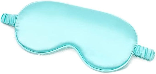 100% Natural Mulberry Soft Silk Sleep Mask, Light Blocking Eye Masks for Sleep, Night Blindfold Eye Mask Cover for Men and Women, Sleeping Night Mask for Travel (Light Blue)