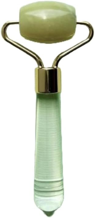 Mei Apothecary Mini Jade Face Roller - Authentic Jade Roller for Tension Relief, Puffiness & Radiant Skin, Relaxing Face Massager for All Skin Types