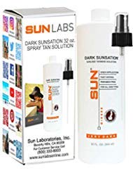 Airbrush Spray Tan Solution Dark Sunsation Very Dark Self Tanner 32 oz - Self Tanner - Use With Natural Sunless Airbrush HPLV, Tan Body and Face (Packaging May Very)