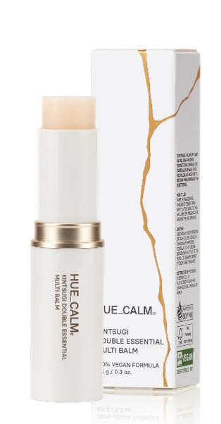 Korean Skincare Multi Balm – Hue Calm Kintsugi Double Essential Balm | Vegan Anti-Aging, Brightening & Hydrating Stick with Shea Butter & Peptides