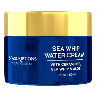 SpaScriptions Marine Moisture Sea Whip Water Cream, Daily Facial Moisturizing Cream, Formulated with Restoring Ceramides, 1.7 fl oz, Cruelty Free