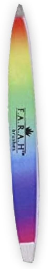 F.A.R.A.H Professional Z-Tweeze Dual Ended Tweezer - Rainbow Gradient Stainless Steel Tweezers