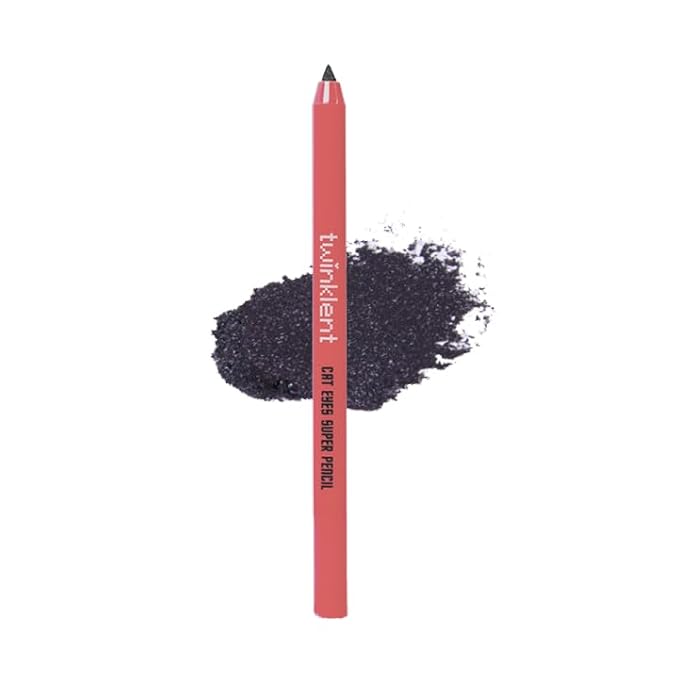 TWINKLENT Cat Eyes Super Pencil – 24-Hour Long-Lasting Waterproof Gel Eyeliner, Multipurpose Vegan Eye Makeup, Built-in Sharpener, 6 Shades (1-Cold Brew Black)