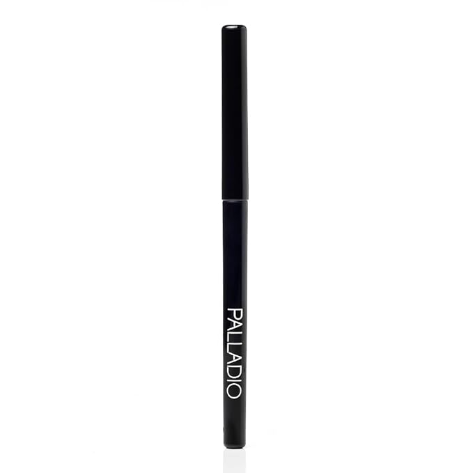 Palladio Retractable Waterproof Eyeliner, Richly Pigmented Color and Creamy, Slip Twist Up Pencil Eye Liner, Smudge Proof Long Lasting Application, All Day Wear, No Sharpener Required, Pure Black