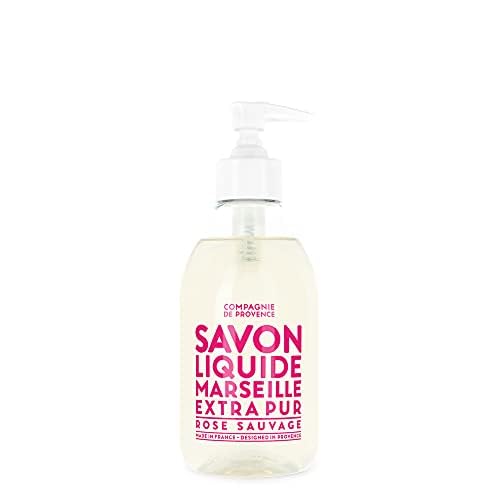 Compagnie de Provence Savon de Marseille Extra Pure Liquid Soap - Wild Rose - 10 Fl Oz Plastic Pump Bottle