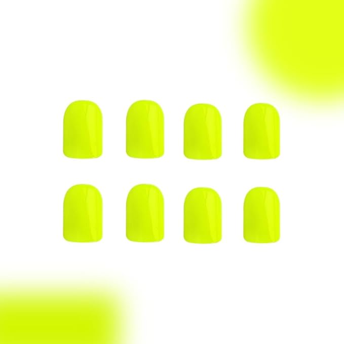 2 Packs 48Pcs Press on Nails Short Square Fake Nails Medium Acrylic Nails Solid Color False Nails Glossy Glue on Nails Blue Green Stick on Nails for Women Girls Nails Decoration